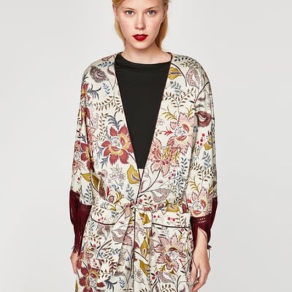 Zara Fringe Kimono